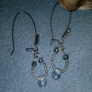 Dangle earrings with large kidney wires